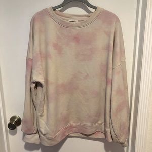 Tie dye print Balloon sleeved oversize sweatshirt